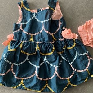 Genuine Kids Osh Kosh Dress + Diaper Cover | 12M
